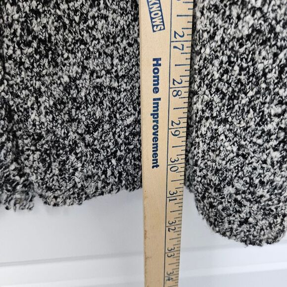 Rafaella Sweater Women's Lg Black White Full Zip Fringe Collar Long Sleeve VGUC - Picture 7 of 10